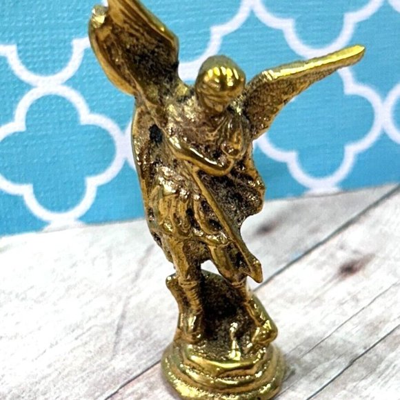 Archangel Saint Michael Statue Bronze Figurine Small Figure Religious Item | Sai - Picture 3 of 7